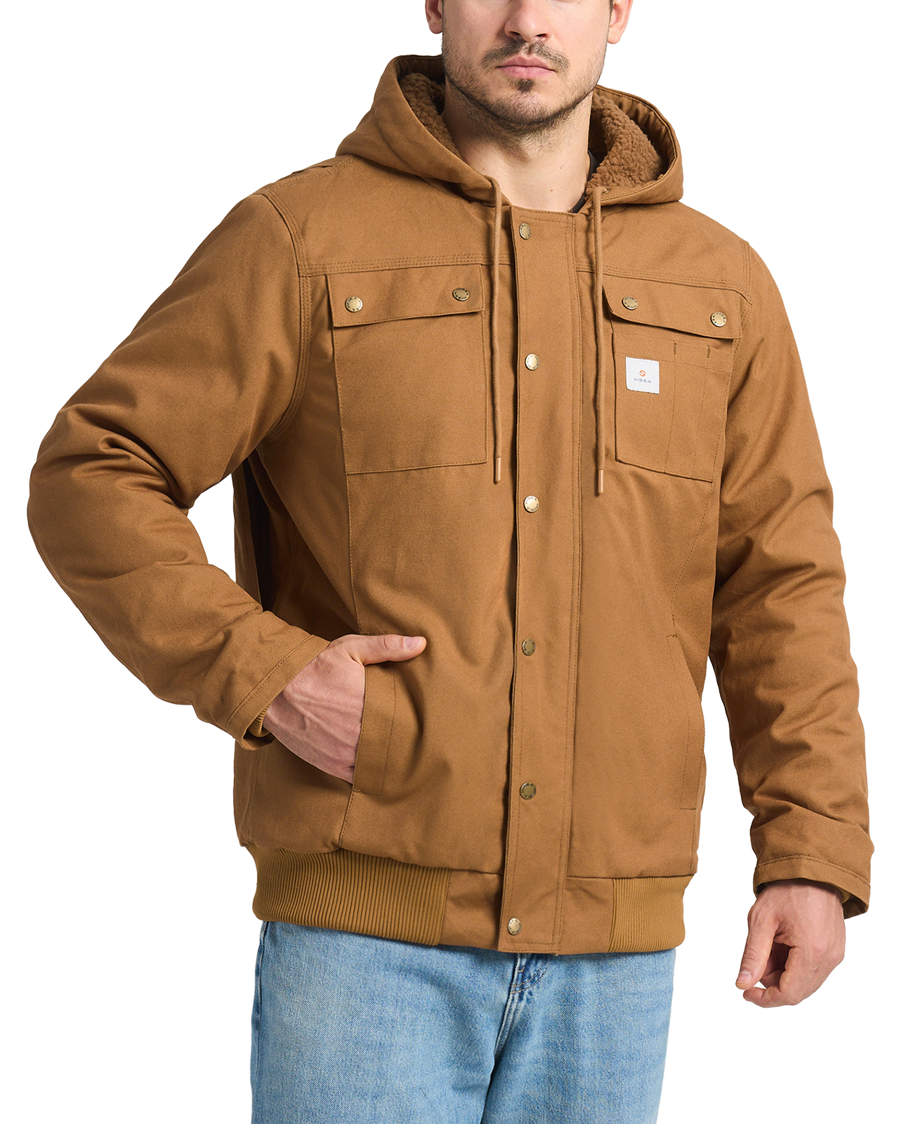 Amazon.com: HISEA Men's Sherpa Work Jacket, Winter Water Resistant